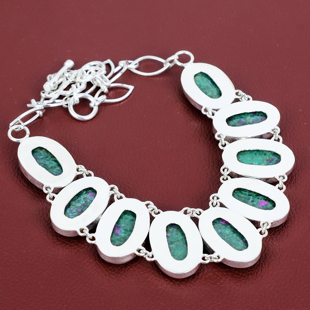 Rubin Fuchsit Halskette Edelstein Halskette erstaunlicher Schmuck 925 Sterling Silber Halskette verstellbare Kette handgefertigte Halskette Jubiläumsgeschenke