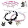 Adjustable Black and White Toothless Cartoon Cute Couple Magnet Bracelet with Magnetic Attraction for Friends