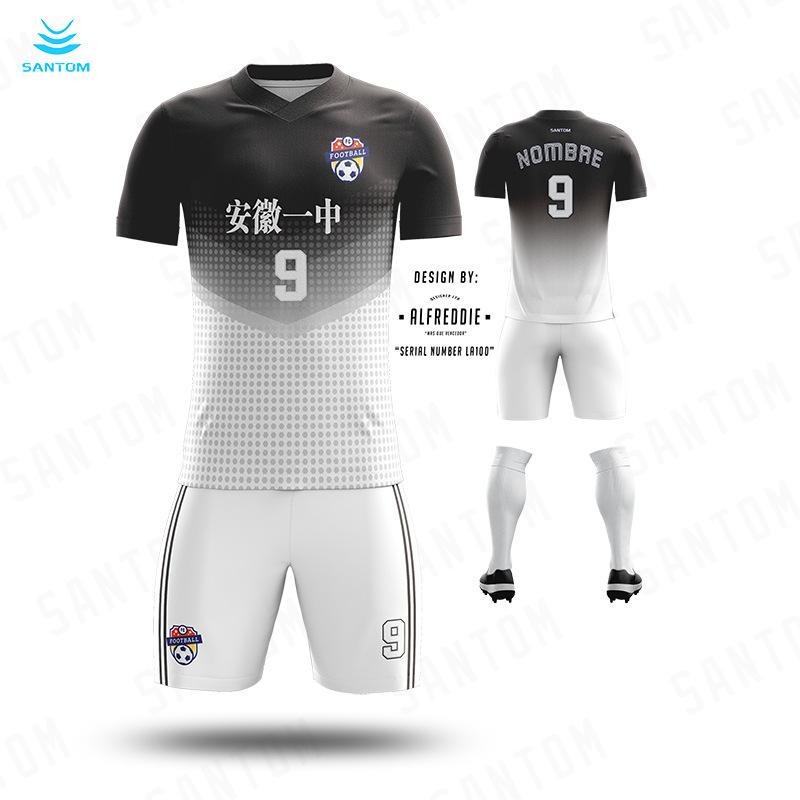 Football jersey set men's and women's digital printing custom quick-drying sports breathable map custom short-sleeved jersey