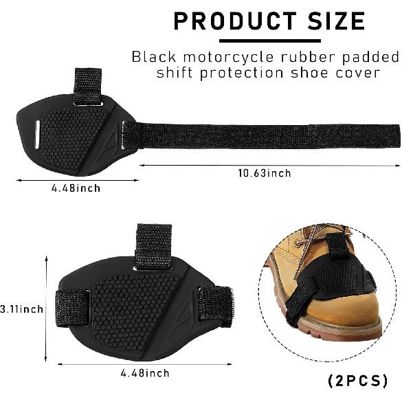 2PCS Motorcycle Shift Pad, Anti-Slip Rubber Protective Motorcycle Boot Cover, Adjustable Motorbike Shoe Boot Protector (2 PCS)