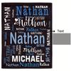 Personalized Custom Blanket For Adult Kids Customizable Name Flannel Blanket Soft Cozy For Bed Sofa Travel Perfect Birthday Gift