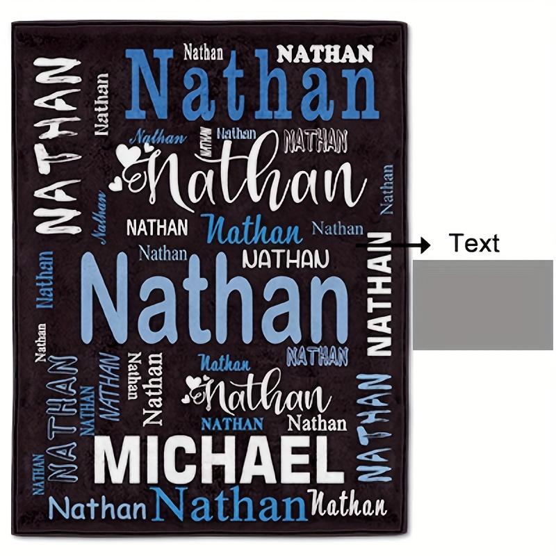 Personalized Custom Blanket For Adult Kids Customizable Name Flannel Blanket Soft Cozy For Bed Sofa Travel Perfect Birthday Gift