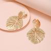 Bohemian Hollow Exaggerated Leaf Dangle Drop Earring For Women Lady Geometric Gold-color Tropical Plant Female Jewelry New Gifts