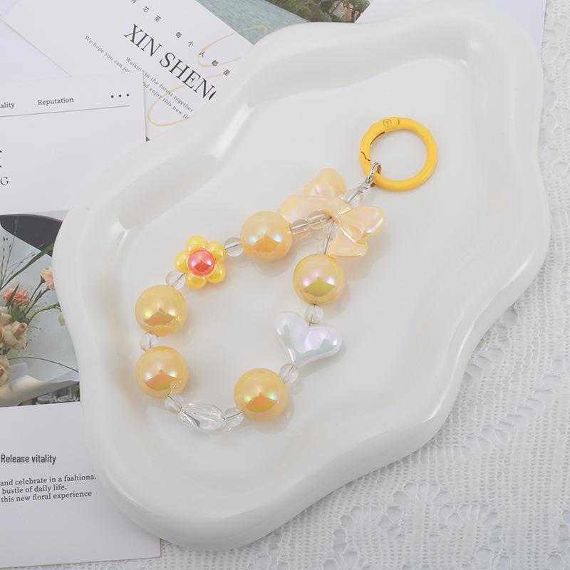 Buntes Blume Perlen Handy und Tasche Schlüsselanhänger Lanyard
