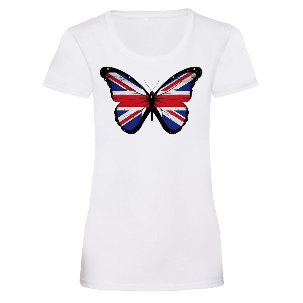 

Юнион Джек Бабочка Британская Культура Женская Футболка Флаг Великобритании 3XL