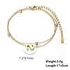 Cazador Stainless Steel Initial Letter Double Chains Bracelet for Women A-Z Alphabet Jewelry 2026 Bracelet On Hand Birthday Gift