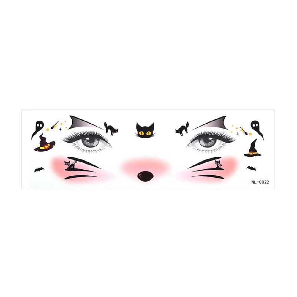 Spider Web Halloween Face Tattoo Sticker Ghost Bat Body Art Scar Stickers Haunted House