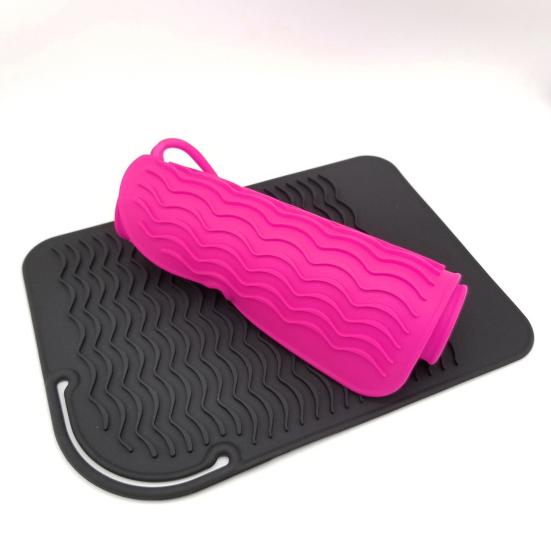 Space Saving Curling Iron Mat Hollow Wrap Professional Silicone Heat Resistant
