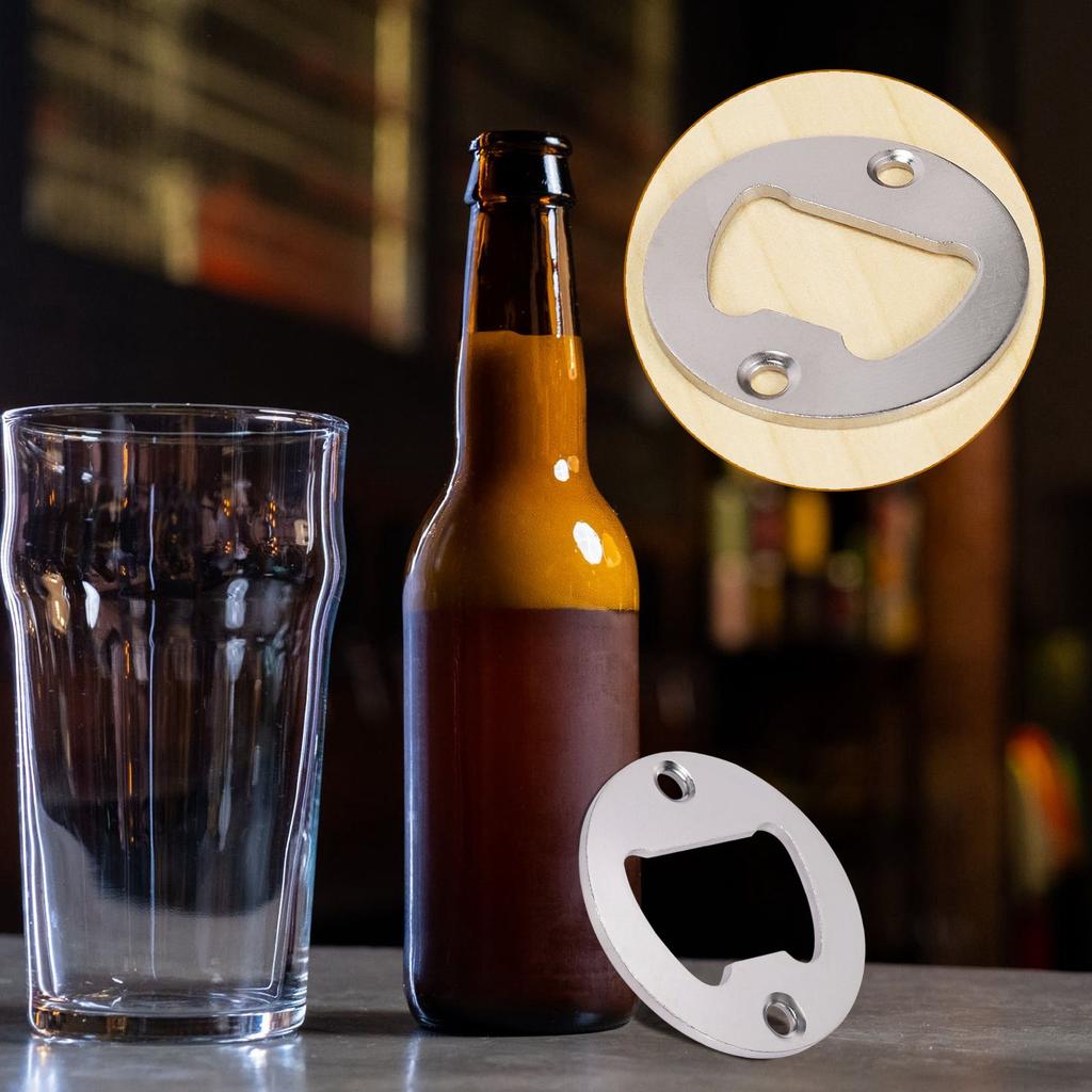 Easy Use Bottle Opener Part With Countersunk Holes Round Metal Strong Polished Bottle Opener Insert Parts