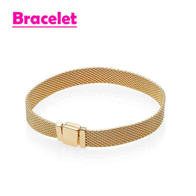 S925 Sølvfarge Snake Bone Armbånd DIY Beads Armbånd Passer Original Charms Dame Armbånd Luksus smykker Gaver til kvinner