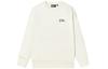 Men's FILA Sweatshirts Unisex Milk Salt White Crew Neck Moderate Regular