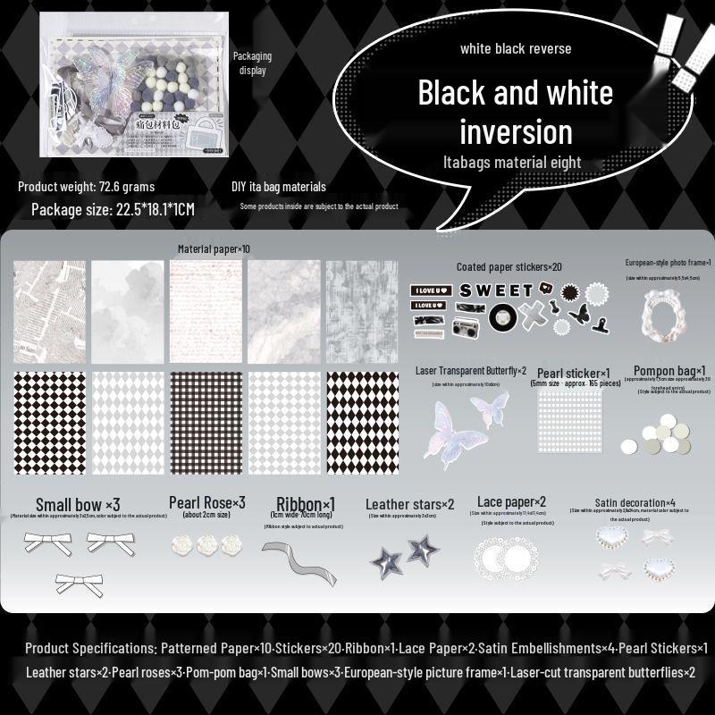 Happy Ribbon Lace Ita Bag: Red Paper Background, Beauty Stickers & Punch Board