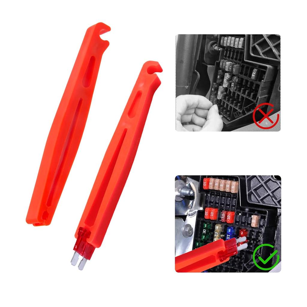 8 Pcs Glass Fuse Puller Tools, Mini Tools for Car Truck Fuses Relacement | 4 Sizes Blade Fuse Puller Insertion Tool, Plastic Fuse Removal Tools for
