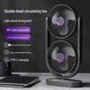 Dual-Head USB Fan with Night Light, Five Speeds & Oscillation for Outdoor Camping