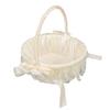 Wedding Flower Basket Elegant Lace Trim Flower Basket with Bow Decoration for Celebration Prop