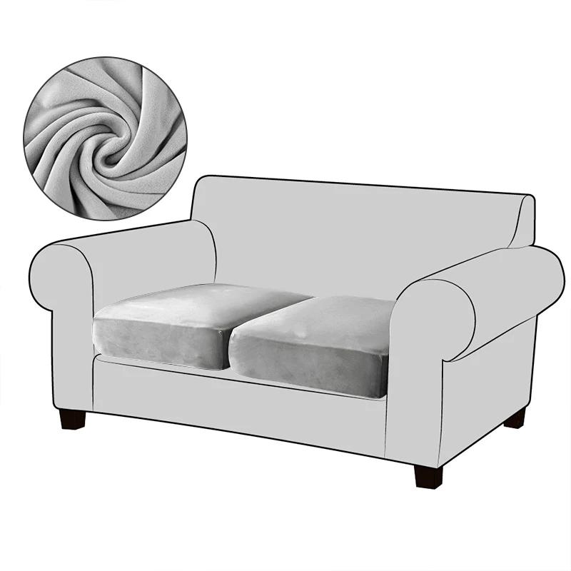 Velvet Sofa Seat Cushion Covers For Living Room Plush Sofa Cushion Covers Soft Stretch Sofas Couch Slipcover Furniture Protector
