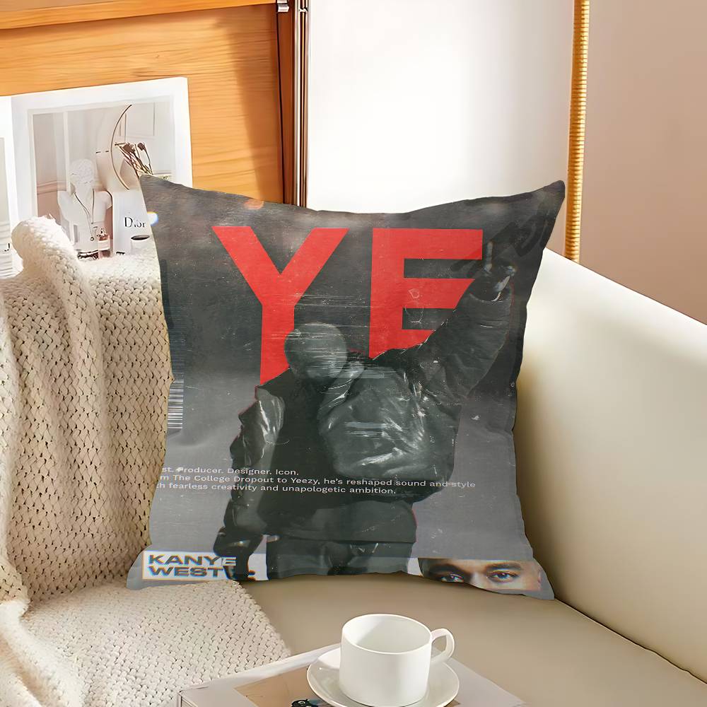 K-Kanye W-West Rapper Cushion Cover Polyester Sofa Cushions Decorative Throw Pillows Home Decoration Pillowcover