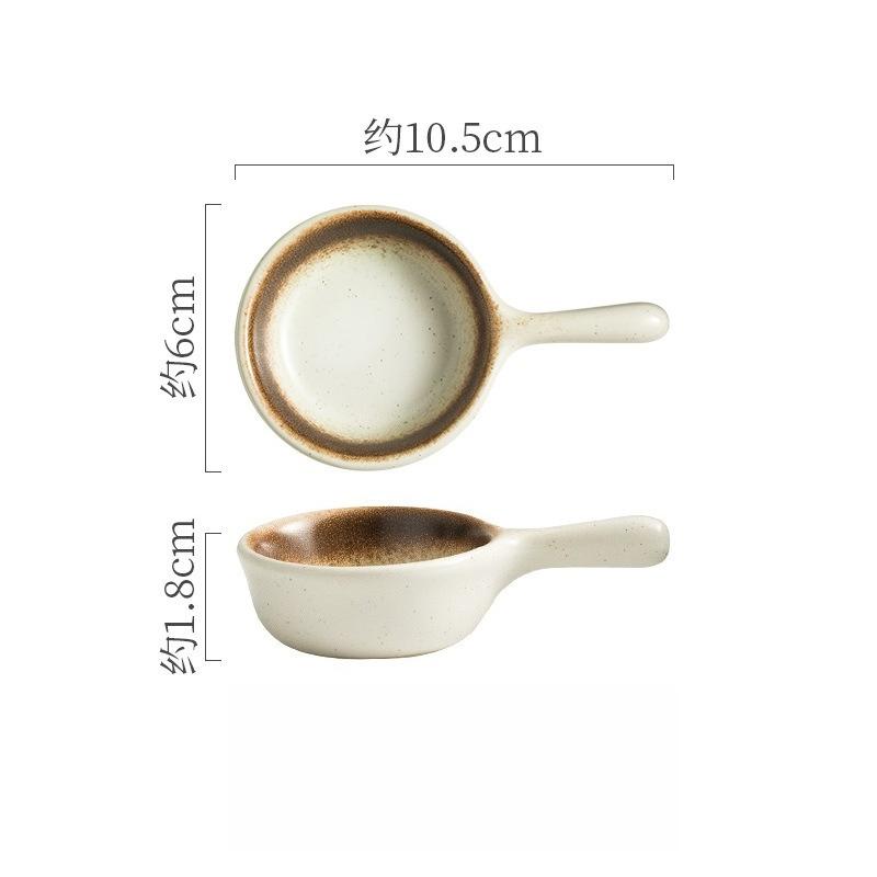 

1PC Japanese Soy Sauce Dish Ceramic Seasoning Dish with Handle Tomato Sauce Container Restaurant Snack Plate Kitchen Tableware