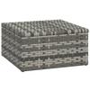 Vidaxl 3-Cz. Garden Lounge Set, Cushions, Grey PE Rattan