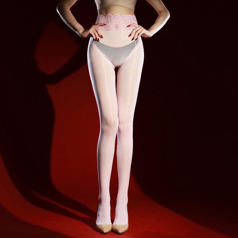 Women Sexy Stockings Lace High Waist Pantyhose Ultra-Thin 5D High Density 912-Pin Oil Shiny Glossy Sockings Night Club Wear