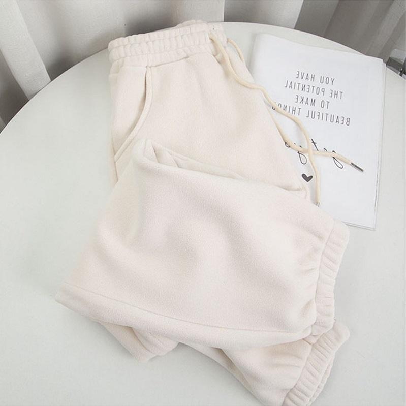 Pantaloni harem din lână de iarnă, unisex, pantaloni de sport largi, largi, talie înaltă, cu cordon, comozi, drepti, largi