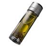 Portable Explosion-Proof Double-Layer Glass Cup with One-Button Open Lid for Tea Brewing - Insulated for Men and Women On Business Trips