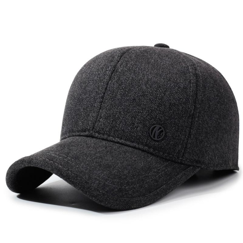 Men s Autumn and Winter Warm Baseball Cap Lined ted Hat Winter Ear Protection Unisex Outdoor Cap Warm Windproof Adjustable темно серый