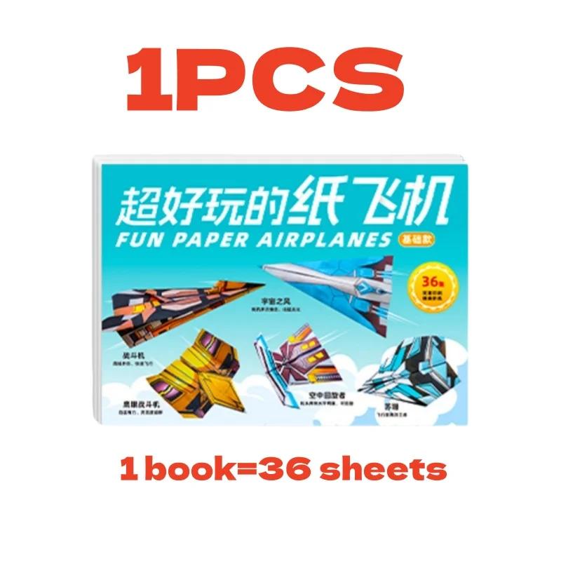 Diy Children S Handmade 36 Sheets 3D Colored  Folding Paper Airplane Origami Educational Toy Montessori Puzzle Thinking Toys