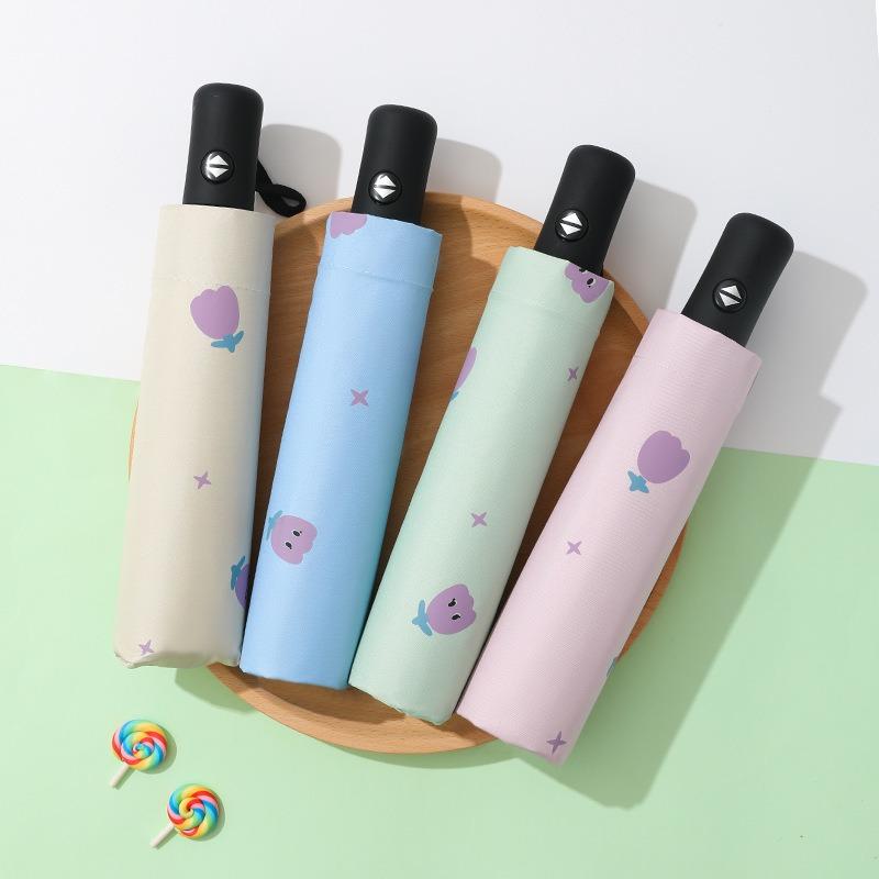 Umbrella Women's weather and rain folding parasol Sun umbrella Sunscreen umbrella UV