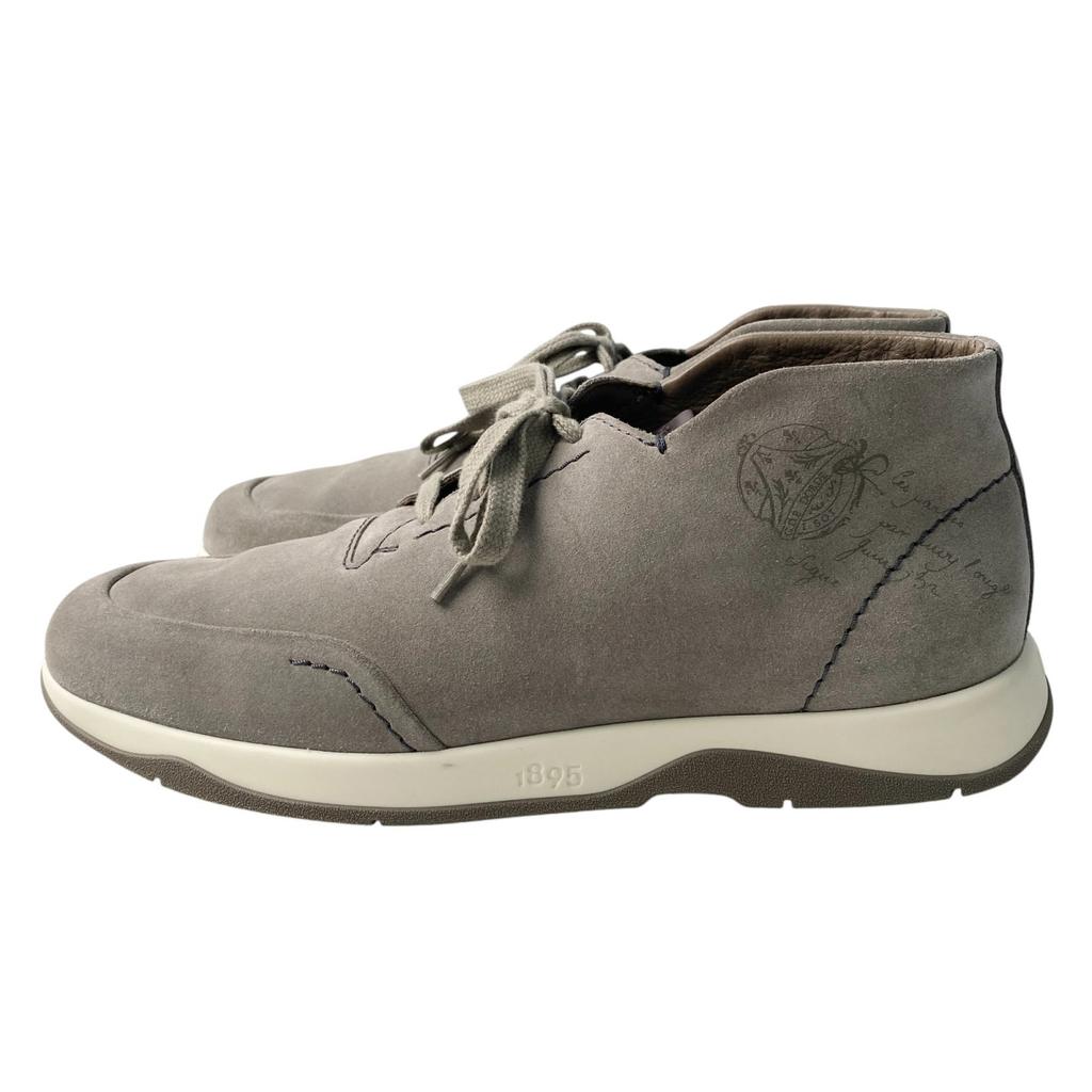 Used Berlutisneakers Gray Suede/leather Mens