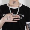 Full of Crystals Sugar Sugar Crystal Cuban Necklace Men's European and American Hip-hop HipHop Fashion Man Accessories Niche High Sense Choker