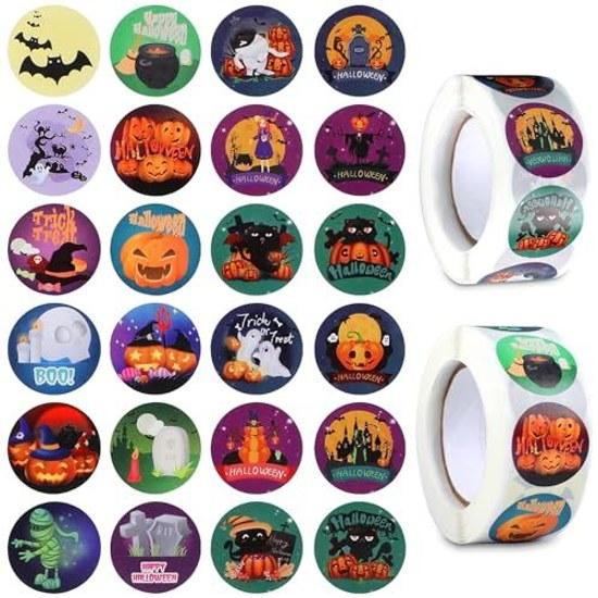 Reward stickers 1000 pieces Halloween 24 designs pumpkin planner decorations English diameter 25mm