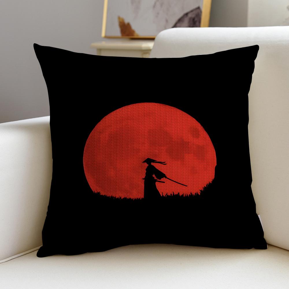 

Fierce BBlue Eye SamuraiS Cushion Cover Breathable and skinfriendly linen pillowcase square removable and washable cushion 30X30cm