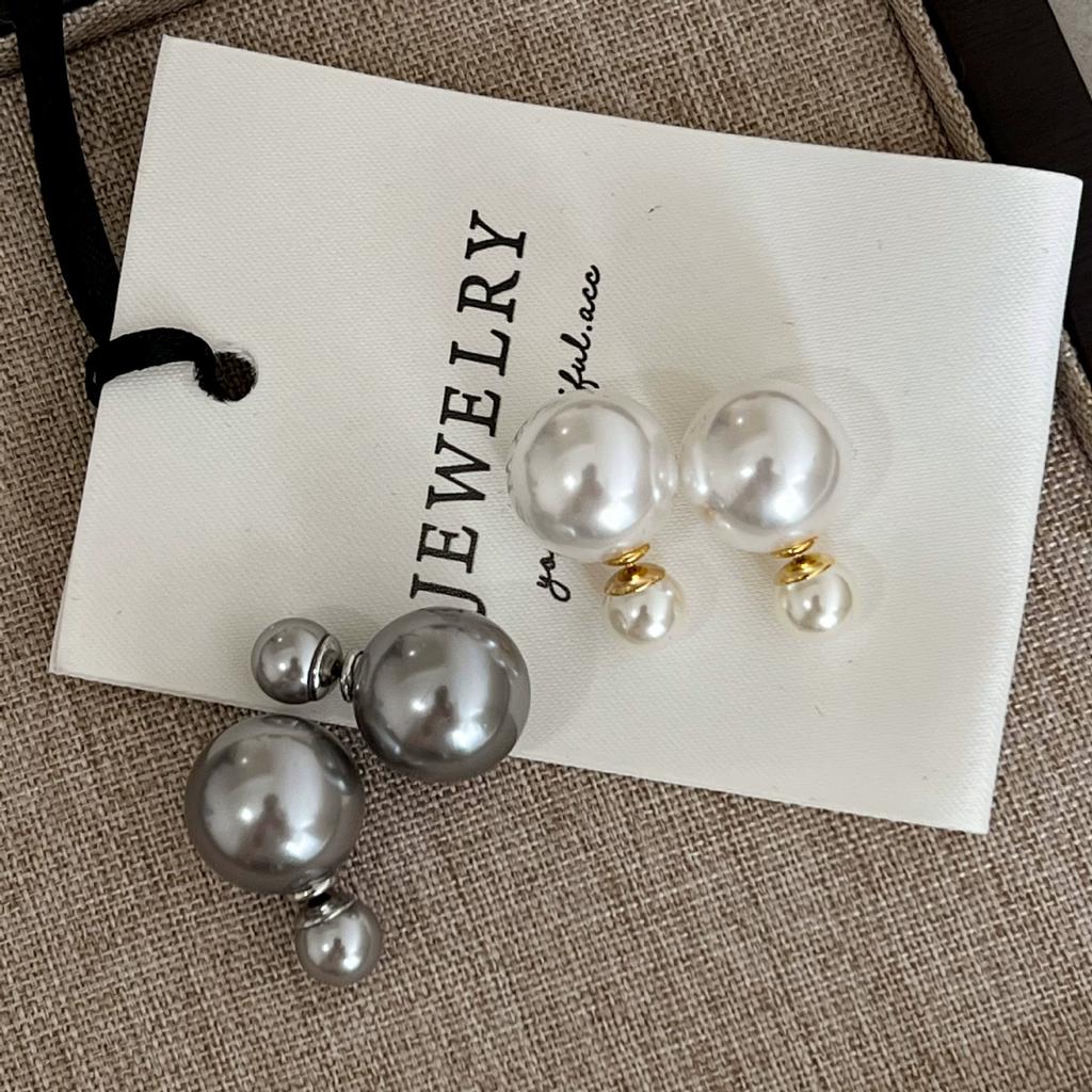 Doppelseitige Perlenstecker Ohrringe Für Damen Lady Elegant Mode Neuer Schmuck Geschenk Party Hochzeit bijoux femme
