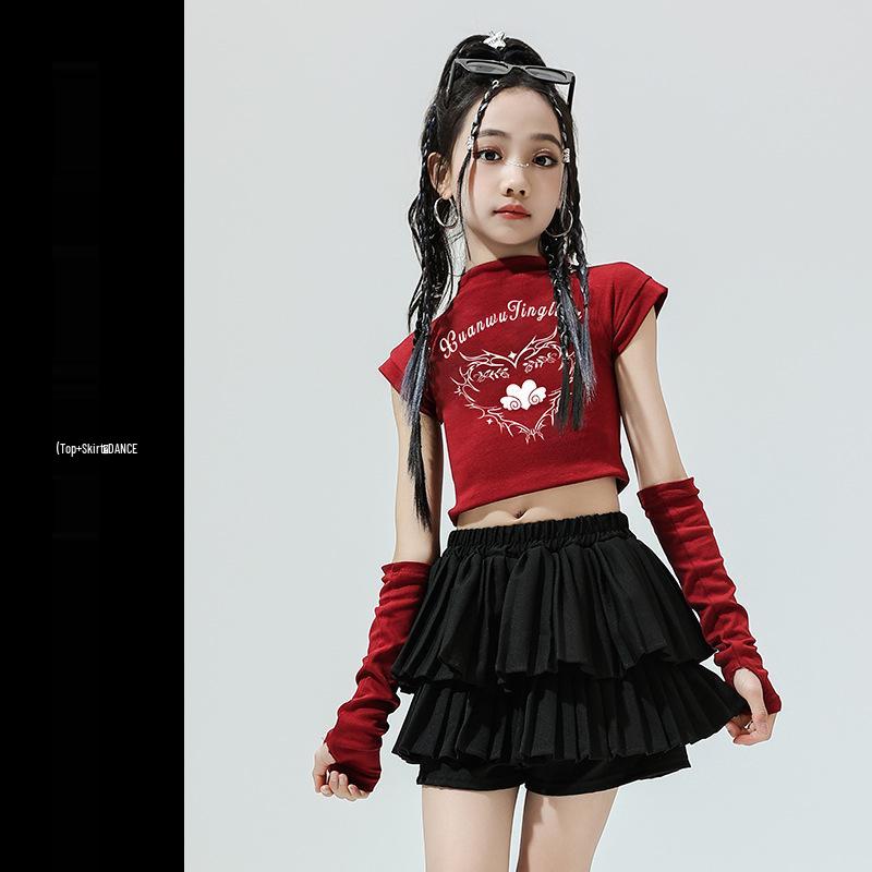 Girls' Jazz Hip Hop Dance Costume Set - Trendy Cheerleading Performance Outfit