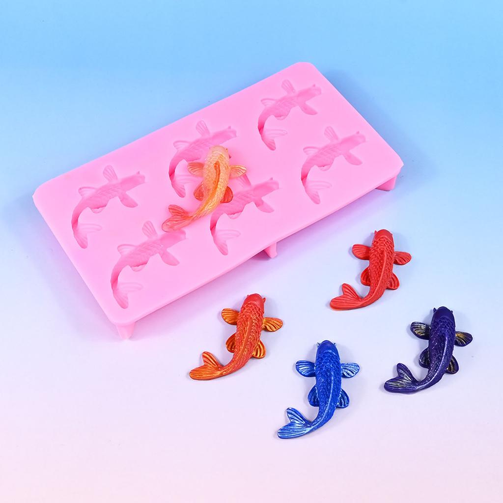Creative 6 Cavity Fish Design Silicone Molds Kitchen Baking Tool Suitable For DIY Dessert Candies And Cake Toppings