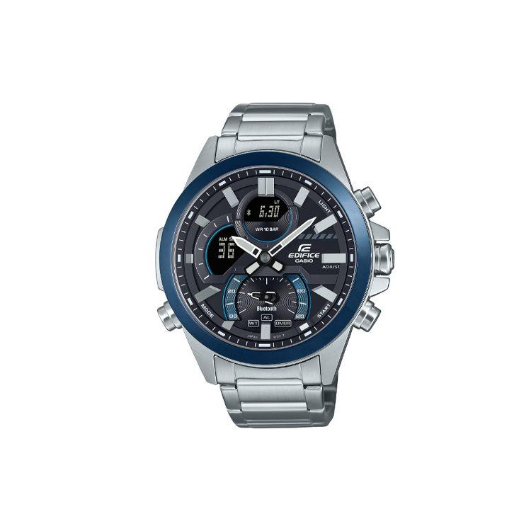 

Casio Edifice Series 100 Meters Water Resistant Quartz Movement Stainless Steel Strap Watch Men watches Black ECB-30DB-1A Black Dial