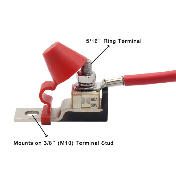 MRBF Ignition Protected Terminal Fuse Holder Single Stud 5/16" (M8) for Rvs Car