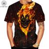 Sommer Rundhals 3D Flammen Totenkopf Print Top Modische Lässige Kurzarm Herren T-Shirts