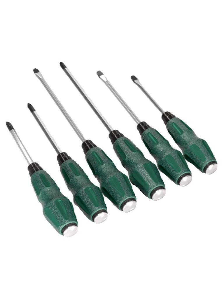 High-Hardness Chrome Vanadium Steel Through-Tang Slotted & Phillips Screwdriver - Hammer-Friendly Hand Tool.