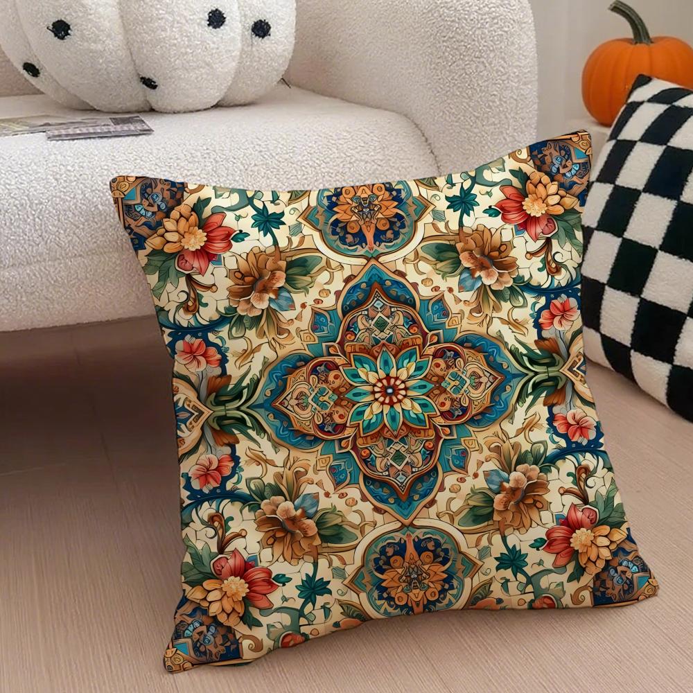 Exotic Gorgeous Exquisite Persian Art Cushion Cover Throw Pillow Cover Hidden Button Durable Polyester Chair Cushion