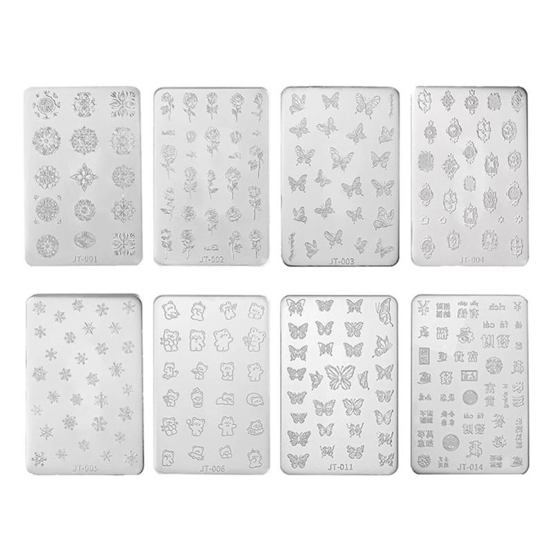 Food Grade Silicone Nail Art Mold With Floral 3D Embossed Design Nail Stamp For Easy DIY Beautiful Creation