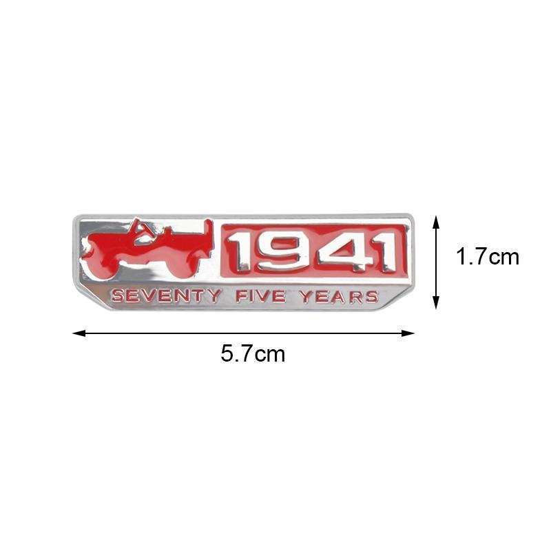 1941 Seventy Five Years Logo Metal Car Rear Trunk Emblem Stickers Side Body Decals For Jeep Grand Cherokee Wrangler Renegaed JPB Zx1