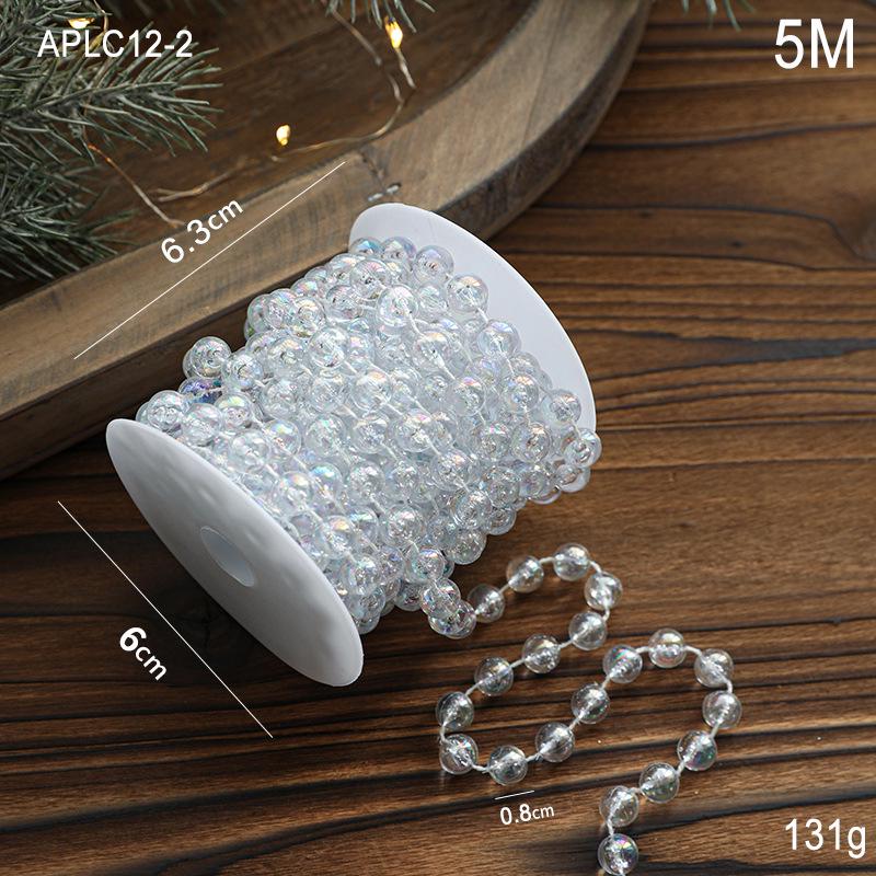 

Прозрачная пластиковая цепочка для елочных украшений с бусинами