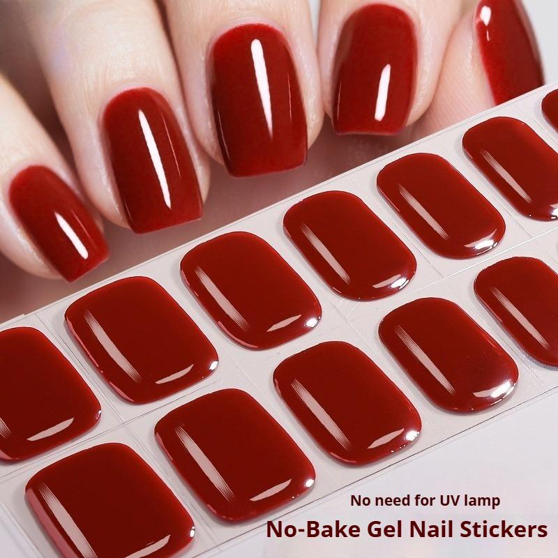Europäischer und Amerikanischer Stil Einfarbige Nagelsticker UV-freie Gel-Nagelfolien Kein Backen Gel-Nagelsticker