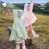 Beipeisi 2025 Kids' Rain Poncho with Backpack Slot