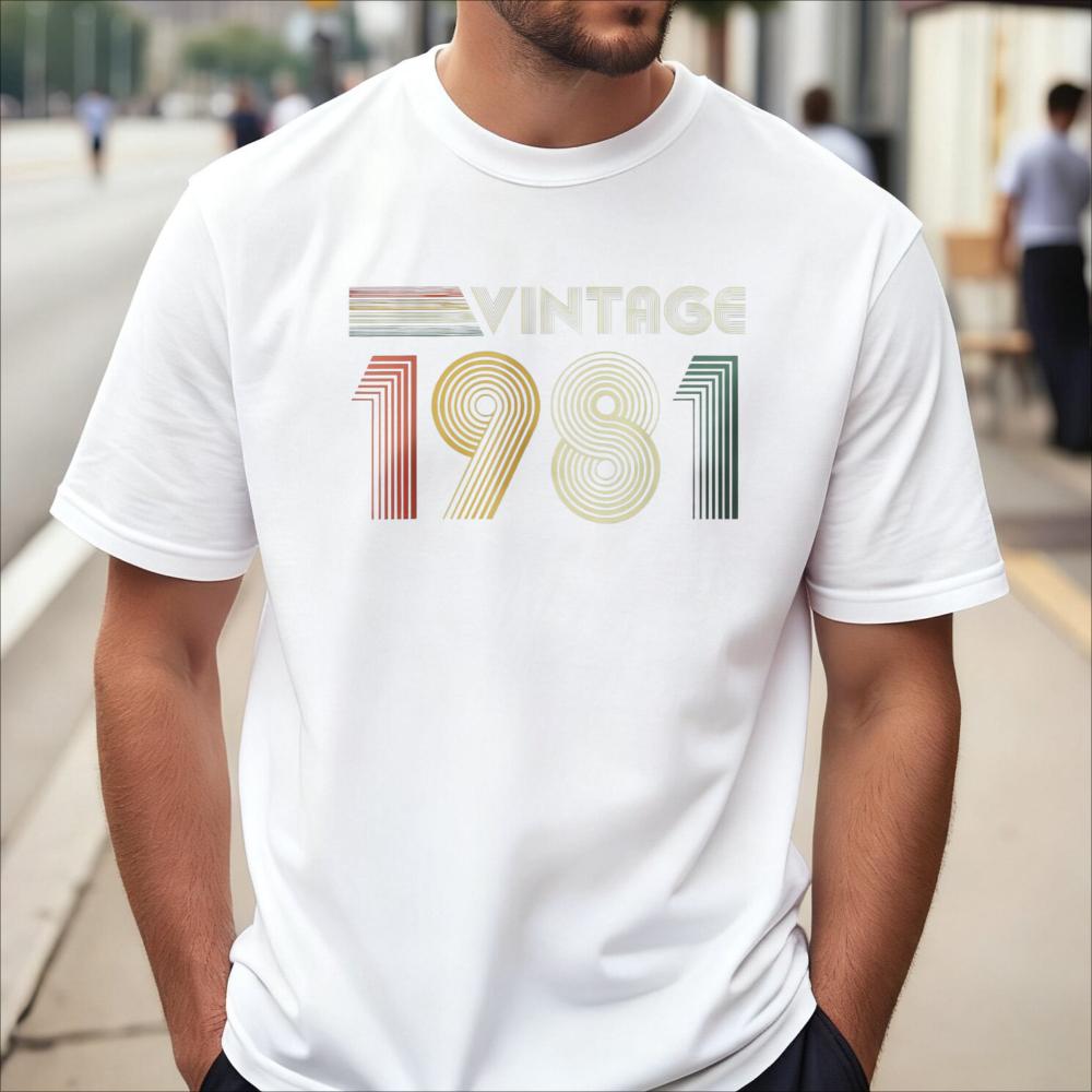 Born in 1981 Tees Vintage 1981 Birthday Gift 80s T-Shirt Short Sleeve O-Neck Casual Fashion Loose Harajuku Clothing Unisex