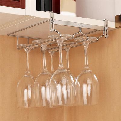 Adjustable Wine Glass Organizer Hanging Metal Wine Glass Rack No Drilling For Bar 34Cm (1 PCS)-B61B
