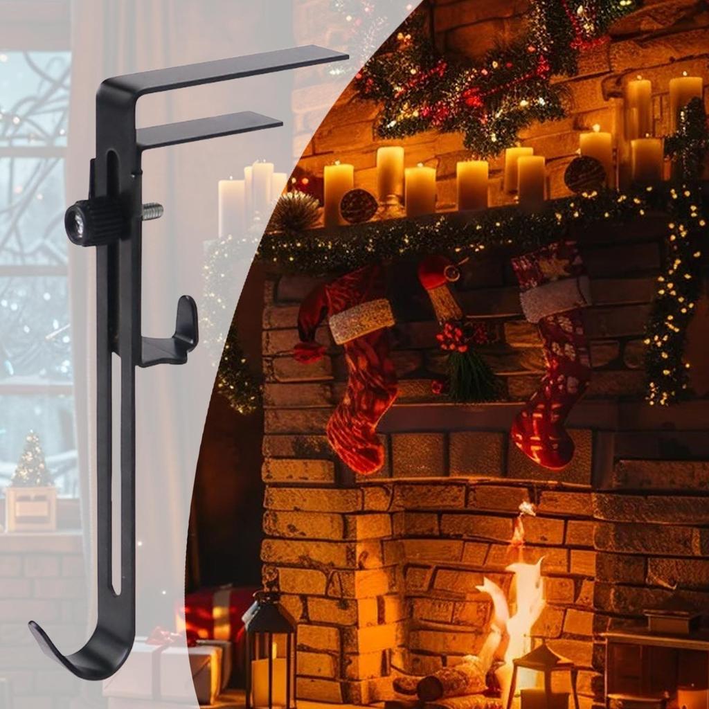 Christmas Stockings Holder Hanger No Drill Adjustable Fireplace Stocking Garland Hooks Christmas Mantel Garland Hanger