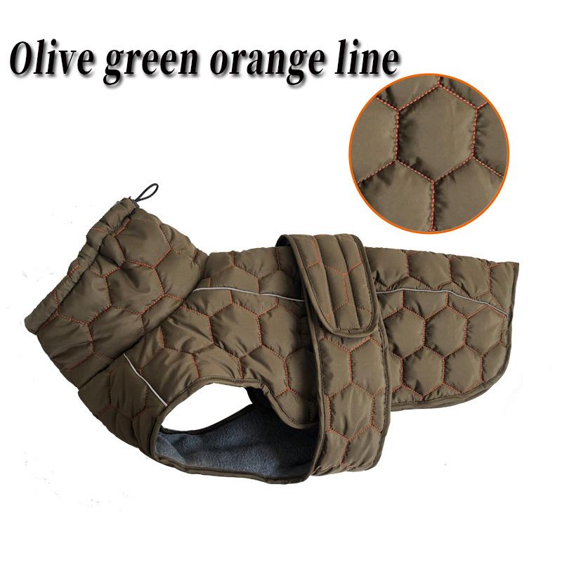 

Warm Dog Clothes Turtleneck Winter Whippet Greyhound Parka Clothing Thick Reflective Snowsuit Coat Pet Jacket for Large Breed S оранжевый